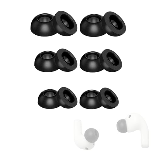 Replacement Memory Foam Ear Tips for Apple AirPods Pro 3 (2025 3rd Gen) - Anti-Slip Earbud Tips for Airpod Pro Ear Tip Replacement with Wax Guard (Black, S/M/L (2 Pairs Each)) - image 1