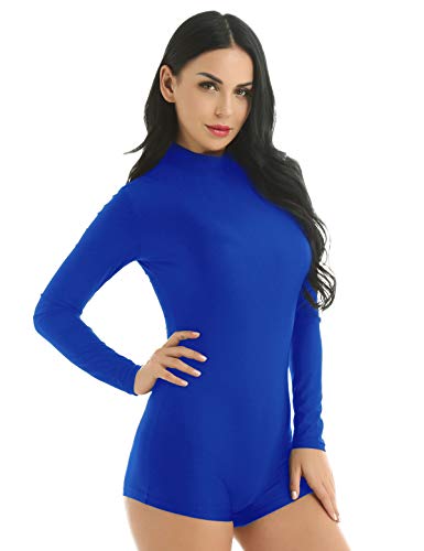 image for inlzdz Women's Turtleneck Lycra Spandex Gymnastics Dance Long Sleeve L