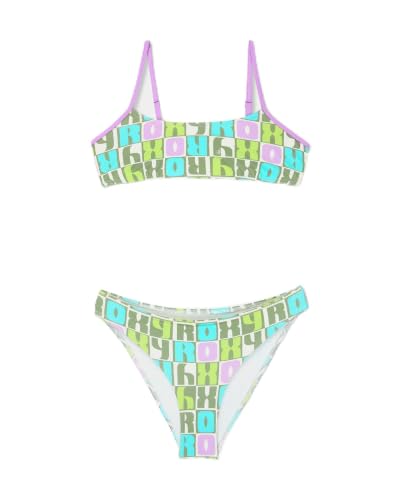 Bikini Roxy verde Letter Up para niñas de 6 a 16 años con top bralette