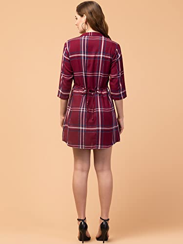 Image of Hive91 Women Shirt Dress Checkered Made of Cotton