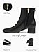Coutgo Womens Ankle Boots Low Block Heel Square Toe Booties Side Zipper Winter Dress Shoes,Cool Black,Size 9