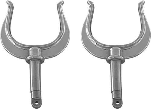 Hoffen 2Pcs Stainless Steel Oarlock Socket Boat Rowlock Socket Side Mount Rowlock Paddle Brackets Marine Yacht