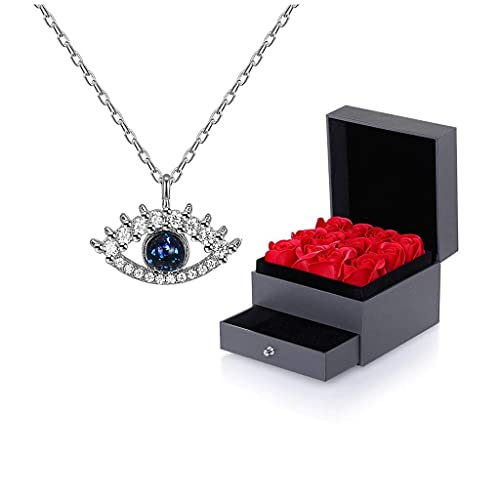 Collier oeil bleu argent sterling 925 pendentif platine bijoux ras du cou filles