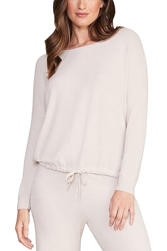 Image of Barefoot Dreams CozyChic Ultra Lite Slouchy Pullover for Women, Ultra Soft Long Sleeve, Crew Neck Pullover