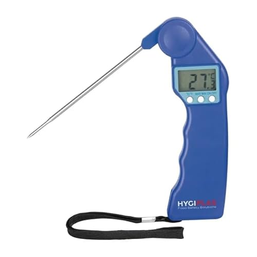 Hygiplas Easytemp Thermometer, Colour Coded Blue, Range: -50 to +300°C, Suitable for Use With Raw Fish, Polypropylene, Requires 1x AAA Battery (Not Included), °C & °F, FX146