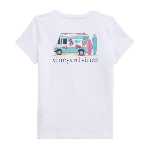 vineyard vines Girls' Glitter Ice Cream Truck Short-Sleeve Pocket Tee