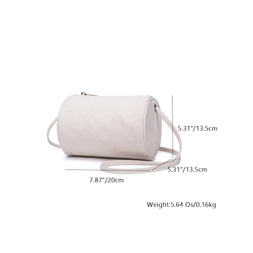 Cross Body Bag Womens Casual Cylinder Shape Handbag Simply New Popular Shoulder Bag Lightweight Stylish (Beige)2