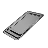 Antihaft-Pizza- und Pommesblech für funktionales Backen, tragbares Ofenblech aus Karbonstahl, einfach zu bedienen, rechteckiges Blech