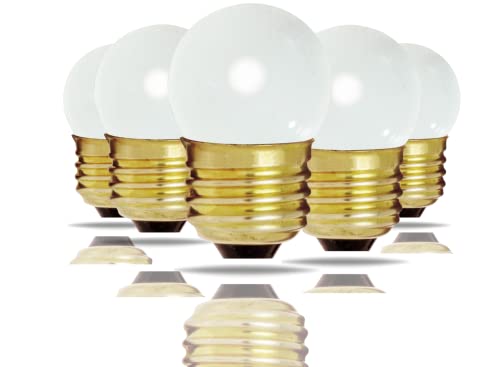 Satco S3607 (5 Pack) Incandescent Lamp; Decorative; 7.5 Watt S11 Incandescent; Gloss White; 2500 Average Rated Hours; 20 Lumens; Medium Base; 120 Volt Special Decorative Bulb