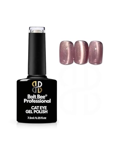 Image of Bolt Bee Silk Cat Eye Magnetic UV Gel Nail Polish - Glass Bead Cat Eye Effect, Long Lasting Chip Resistant Gel Polish, Professional Nail Art Gel, UV LED Lamp Cure, Smooth Shimmer Finish (GLASS 06)