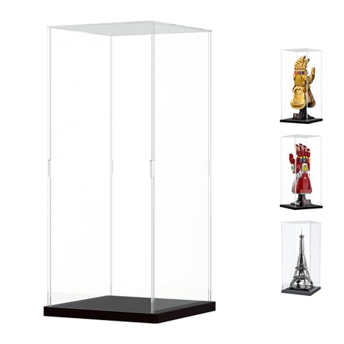 Image of Choowin Acrylic Display Case for Lego Infinity Gauntlet 76191 for Lego Gauntlet 76223 for Lego Display Thickened Clear Acrylic Display Cases for Collectibles Assemble Dustproof Display Box(Black Base)