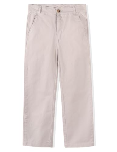 Spring&Gege Boys' Twill Flat Front Uniform Stretch Chino Dress Pants (5-14 Years)