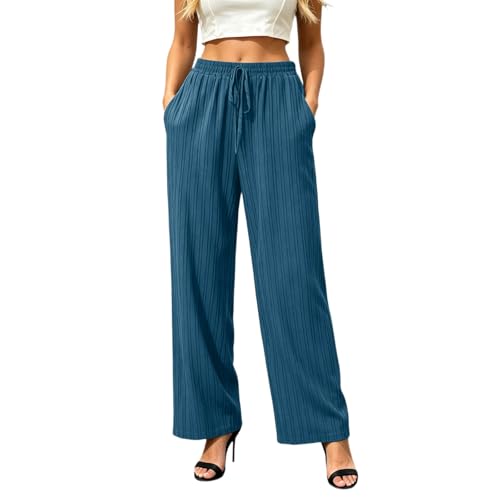 Pantalon baggy d'été à cordon de serrage et jambes droites mode