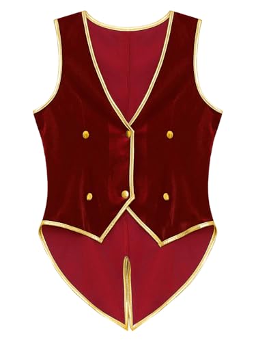 renvena Boys Halloween Sleeveless Tuxedo Vest Renaissance Tailcoat Victorian Vintage Medieval Jacket3
