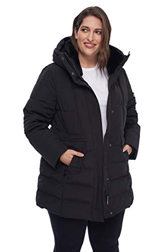 Alpine North Women’s Vegan Down Mid-Length Parka (Plus Size) - Insulated, Warm Winter Coat With Hood, Jacket For Women, Black, Xx-Large #TOP3