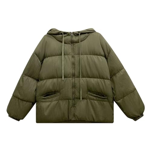 Doudoune d'hiver femme pour le quotidien veste courte à capuche style pain ample en coton