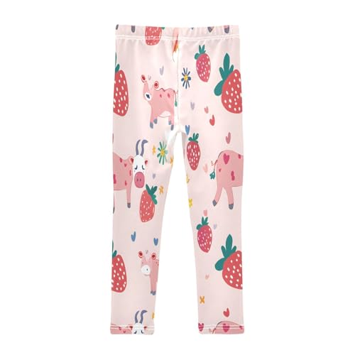 Toddler Girls Leggings Printed Yoga Pants Leggings Strawberry Rainbow Cow for Kids2