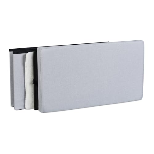 Grotte pour chat avec coussin et banc robuste de rangement pliable gris