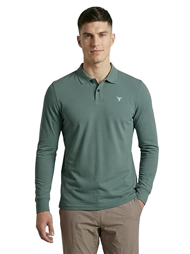 Image of TECHNOSPORT Men's Solid Full Sleeve Polo T-Shirt MATPIQ Quick Dry Slim Fit Sports Tee for Travel Casual Smart Wear UPF50+ Anti Odour