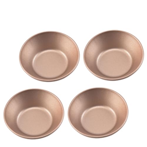 Cabilock 4Pcs Round Carbon Steel Tart for Baking Pudding and Jelly Nonstick Tiny Cup Easy to Clean and Maintain for Desserts and Snacks