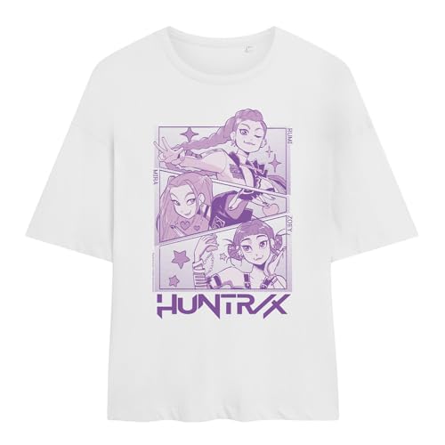 T-shirt Kpop Demon Hunters imprimé trio Huntrix coupe oversize femme