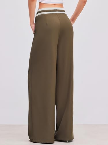 CIDER Women's High Waisted Wide Leg Pants Drawstring Business Casual Dress Pants Trendy4