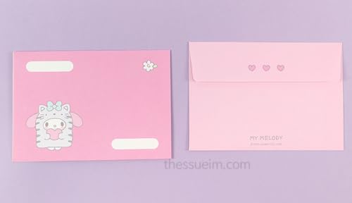 Image of My Melody All Occasion Cards Set Officially Licensed with Envelopes - 4 Sheets, 2 Envelopes, 2 Seal Stickers