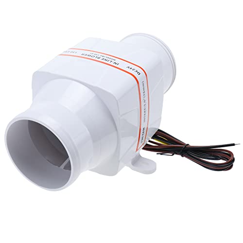 Hyddnice 3" 24V 270 Cfm Marine Bilge Air Blower Electric In-Line Marine Bilge Air Blower Fit For Boat Marine #TOP4