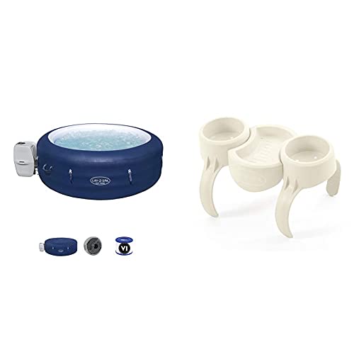Lay-Z-Spa Saint Tropez Wi-Fi Controlled Hot Tub, AirJet Year Round Smart Spa with Freeze Shield, Works with Alexa and Google Assistant & Hot Tub Drinks Holder and Snack Tray, Inflatable Spa Accessory