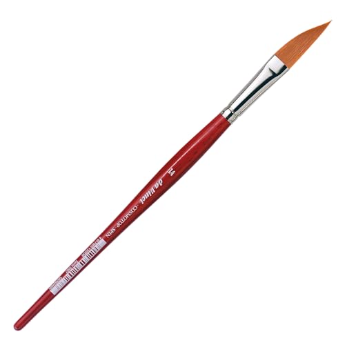 Image of da Vinci Watercolor Series 5587 CosmoTop Spin Paint Brush, Slant Liner Synthetic with Red Handle, Size 14 (5587-14)