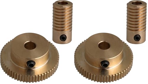 Image of 0.5 Modulus Brass Metal Speed Reducer with 60 T Wheel 5mm Bore Gear Shaft (Pack of 2)