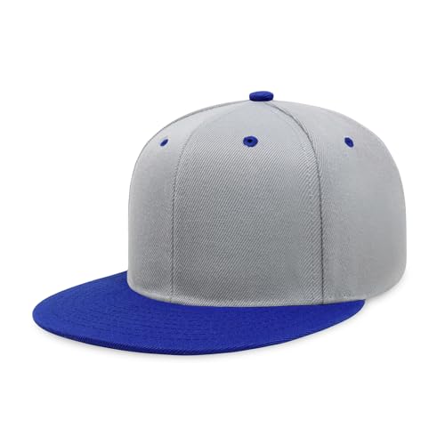 Image of CHOK.LIDS Flat Bill Visor Classic Snapback Hat Blank Adjustable Brim High Top End Trendy Color Style Plain Tone Baseball Cap
