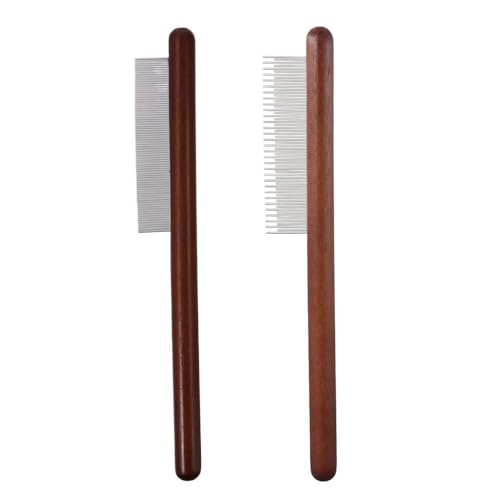 2 Peines Macramé de Madera y Acero Inoxidable miniatura 1