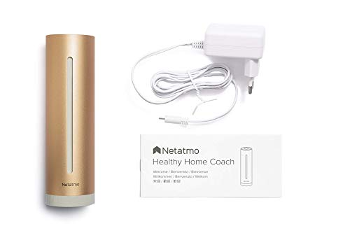 Netatmo Misuratore qualità dell'aria, sensori di temperatura, umidità, rumore e CO2, NHC-IT, Rosa/Oro