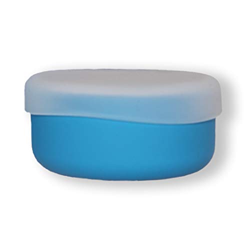 Modern Twist Snack Set 100% Food-Grade Silicone, Waterproof and Reusable Bowl for Snacking, Blue