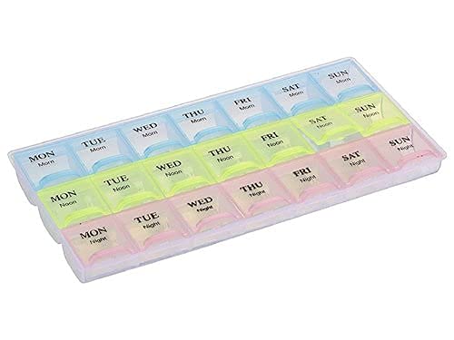 Weekly Pill Organizer 3 Times a Day, 7 Day Pill Box Case Compartments Morning, Noon,Evening Pill Case Portable Travel Pill Container Holder for Vitamins,Supplement