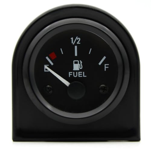 Aforador de Combustible Universal de 52mm, Medidor de Nivel de Combustible 2' E-1/2-F con Retroiluminación LED para Auto, RV, Yate y Motocicleta, Medidor de Gasoil Depósito