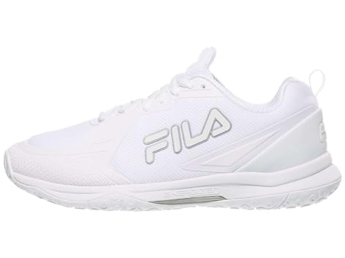 Fila Women's Volley Burst Shoes, White/White/Metallic Silver - 7.52