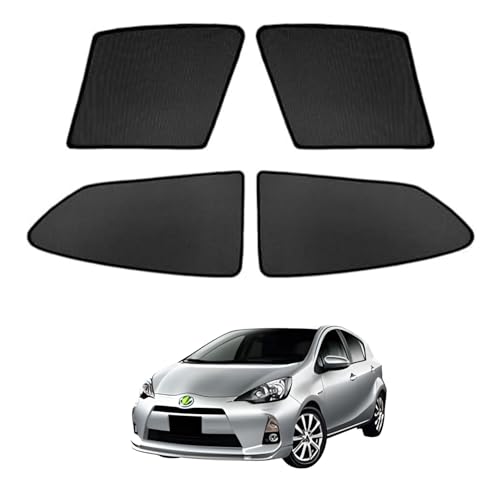 【2025最新型&高密メッシュ＆遮蔽遮熱 Cartist トヨタ アクア NHP10 NHP10H メッシュカーテン 2011-2021現行 遮光カーテン カーシェード UVカット 遮光 断熱 説明書付き 安定性 取り付け簡単 インテリア マグネット式 日よけ サンシェード 車種専用 4枚