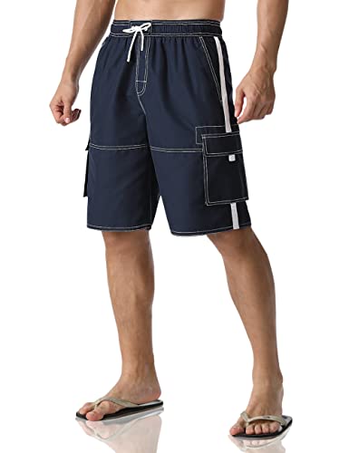 Ninovino Men's Swim Trunks Quick Dry Volley Beach Shorts With Pockets Navy 36 #TOP1