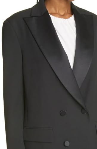 Women's Double Breasted Blazer Casual Open Front Long Sleeve Peak Lapel Work Office Suit Jacket4