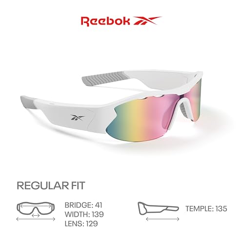 Image of Reebok Flash Smart Audio Sunglasses, Iridescent Mirror Polarized Lens, Unisex, HiFi Bluetooth Sport Glasses with UV Protection - Powered by Lucyd