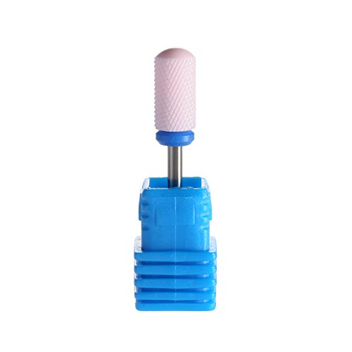 SpeTool Ceramic Nail Drill Bits Cylinder with Smooth Top Electric File 3/32 Inch Manicure Pedicure Nail Art Tool, Medium, Pink