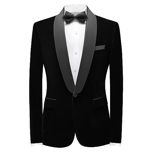 Mens Velvet Suits Slim Fit 2 Piece Tuxedo Suit for Men Solid One Button Shawl Lapel Blazer Jacket & Pants Set for Wedding2