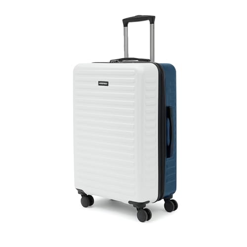 Image of THE ASSEMBLY Large Check-in Luggage 28 Inches - Lightweight|Premium Hard-Shell Speed Wheel Suitcase 85 L White & Blue (Dual Tone)