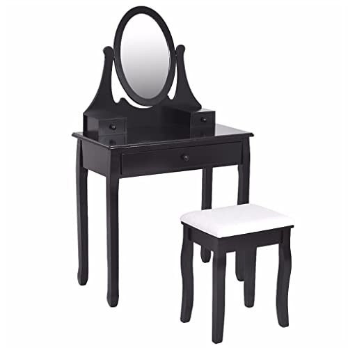 Cómoda de madera para maquillaje, taburete de baño + 3 cajones, muebles para el hogar (color: D, tamaño: 31.5 x 16 x 54 pulgadas) (E 31.5 x 16 x 54 pulgadas)