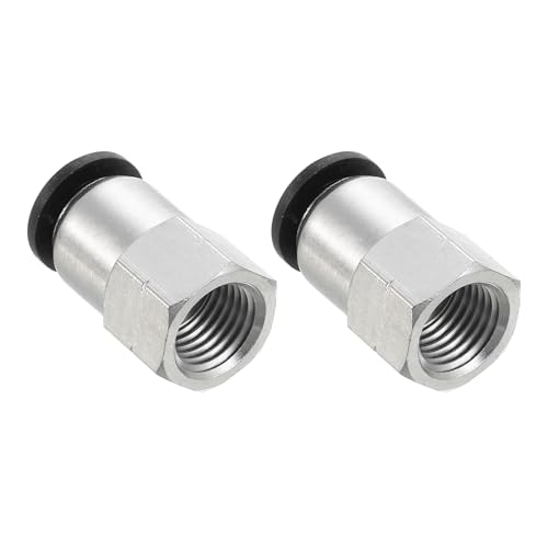 PATIKIL Push to Connect Fittings, 2 Pcs 3/8 Inch OD Tube to 1/4 Inch NPT Female Thread Air Line Quick Connect Fittings