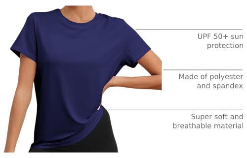 Image of KevaMolly Workout Tops for Women UPF50+ Breathable Loose Fit Yoga T Shirts Short Sleeve Running Gym Athletic Tee Top