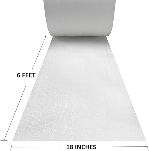 Image of Foam Sheet Roll, White, 18.33x72 Inches,(6ft roll) 25MM Thickness, High Density for Crafts, Cushioning, Packaging, DIY Projects, Seat Pads, Pet Beds