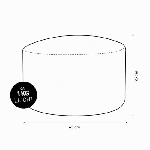Lumaland Sitzsack Pouf (50 L) | Kompakter Sitzsack mit 3-in-1-Funktion: bequemer Hocker, praktisches...
